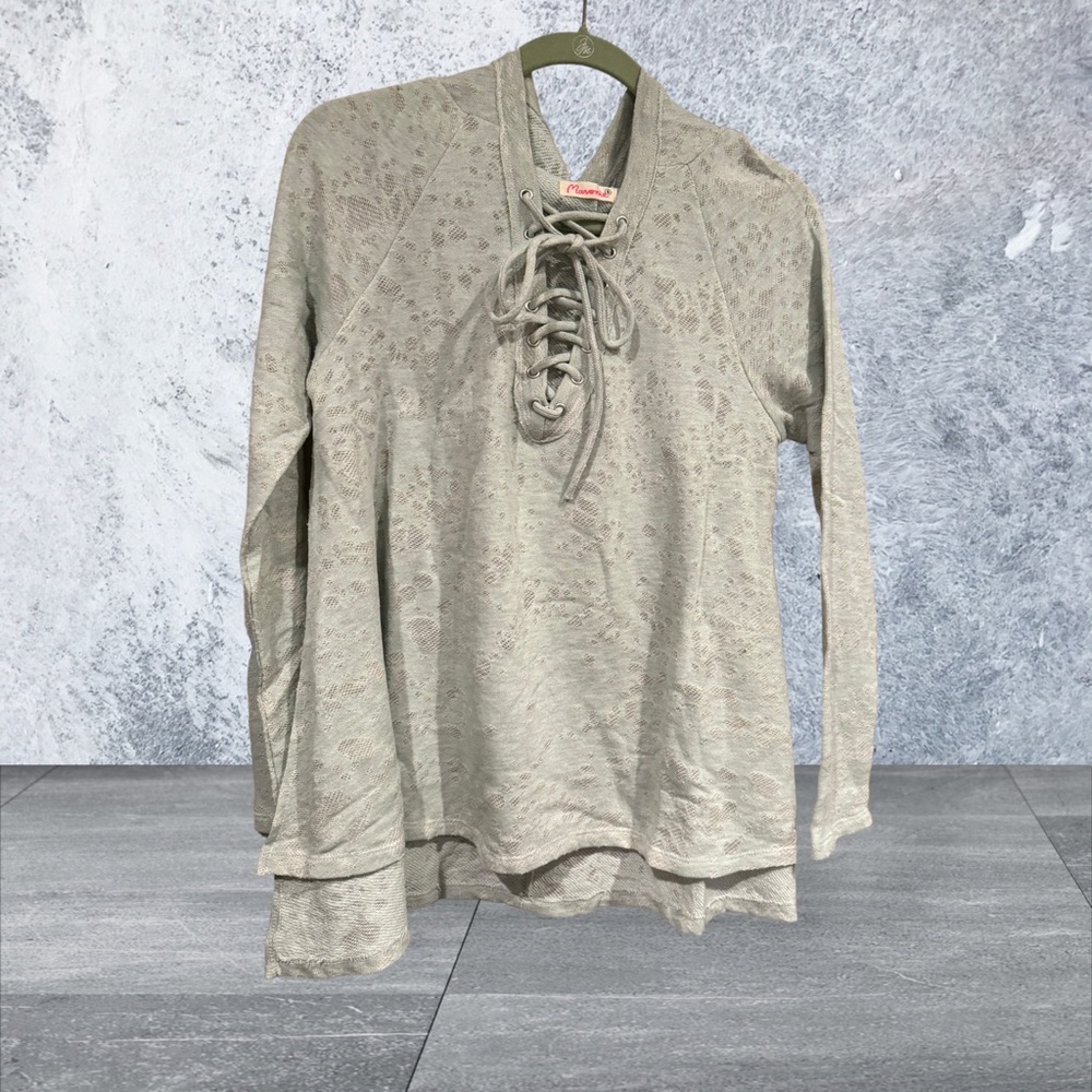 Anthropology Maronie mint green hooded oversized top NWOT